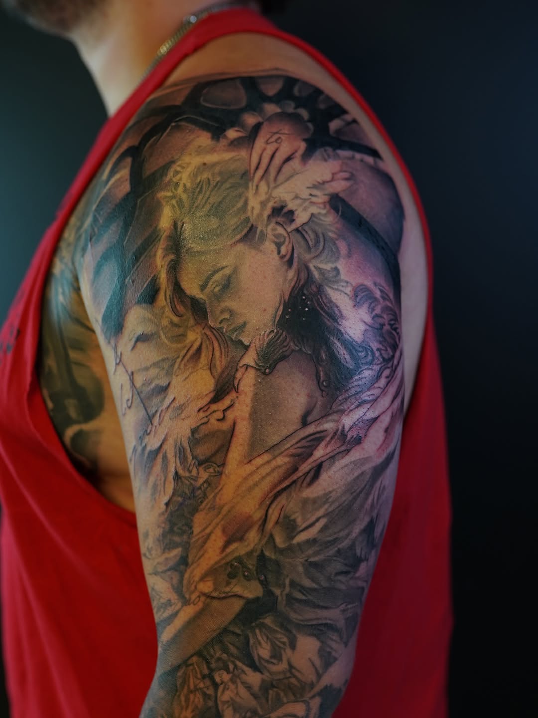 Tattoo by @rudeink — realism, black_and_grey