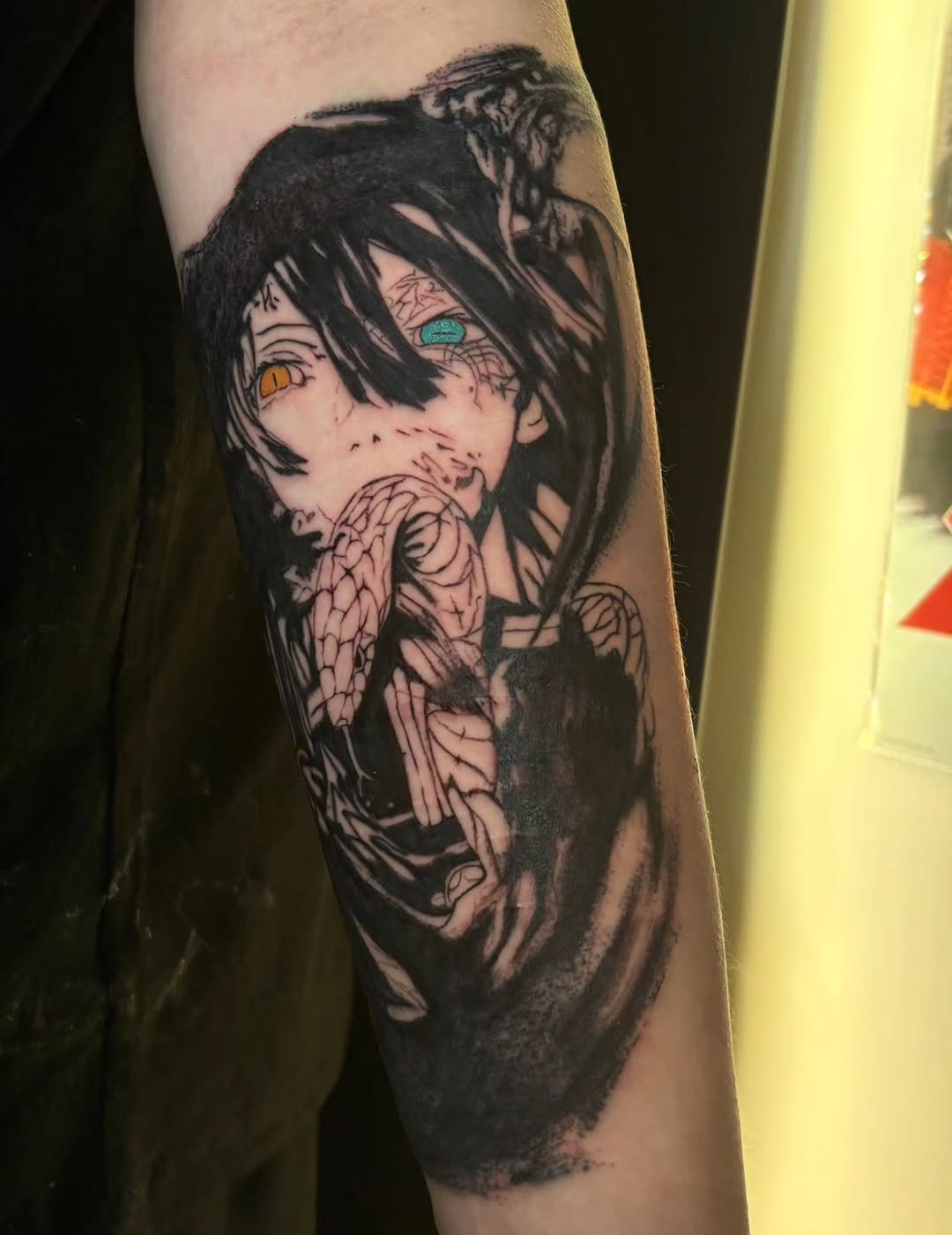 Tattoo by @alextwk.tattoo — anime, black_and_grey