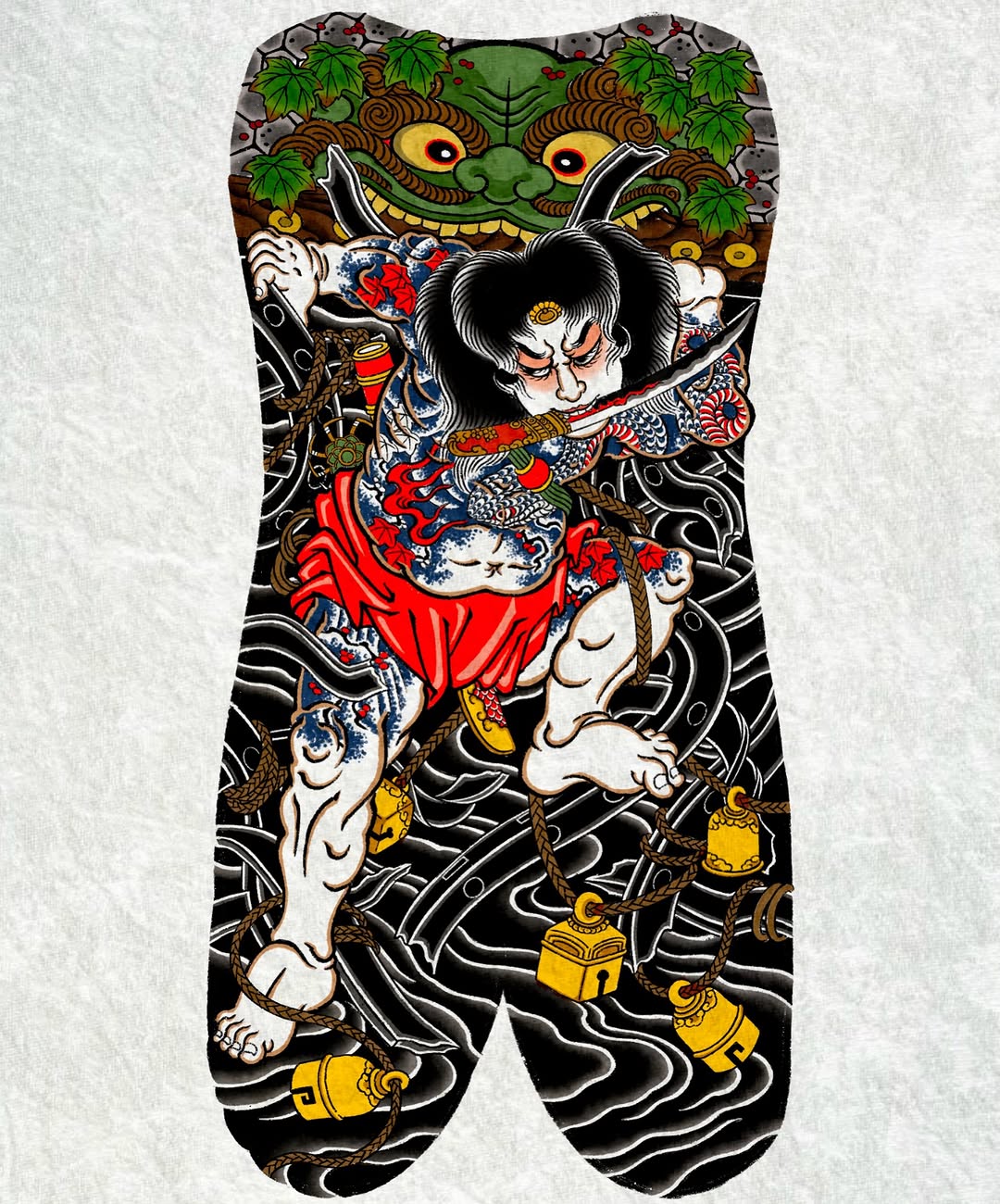 Tattoo by @hongdo_oriental — japanese_irezumi, black_and_grey
