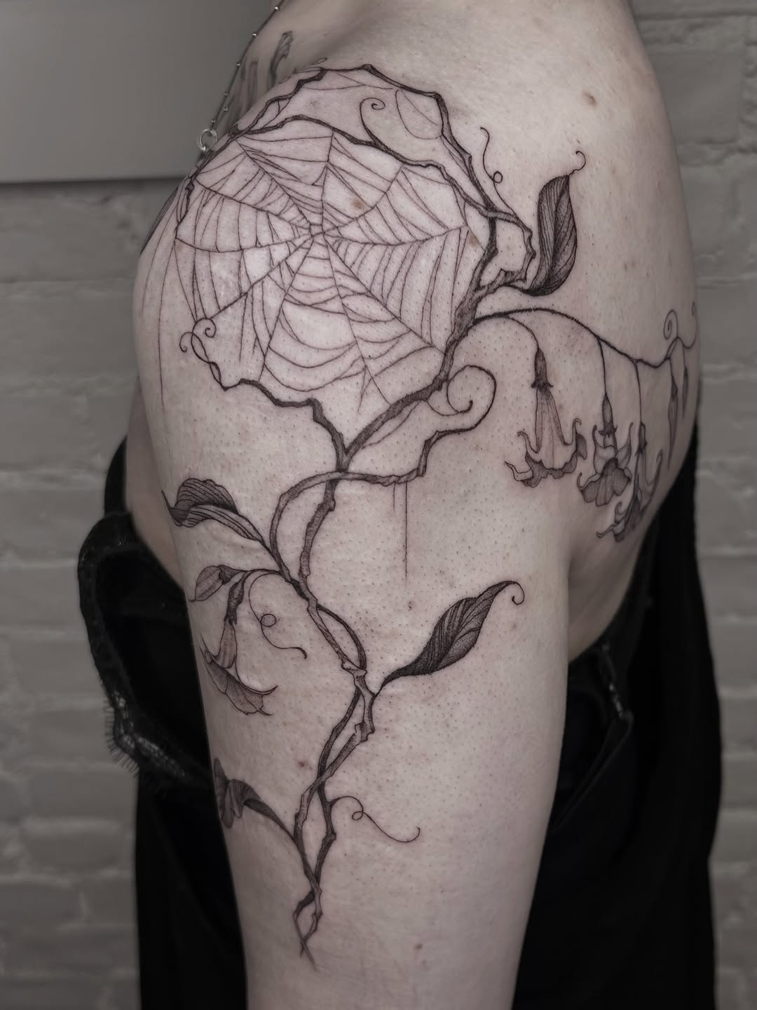 Tattoo by @oliviafoxtattoo — illustrative, black_and_grey