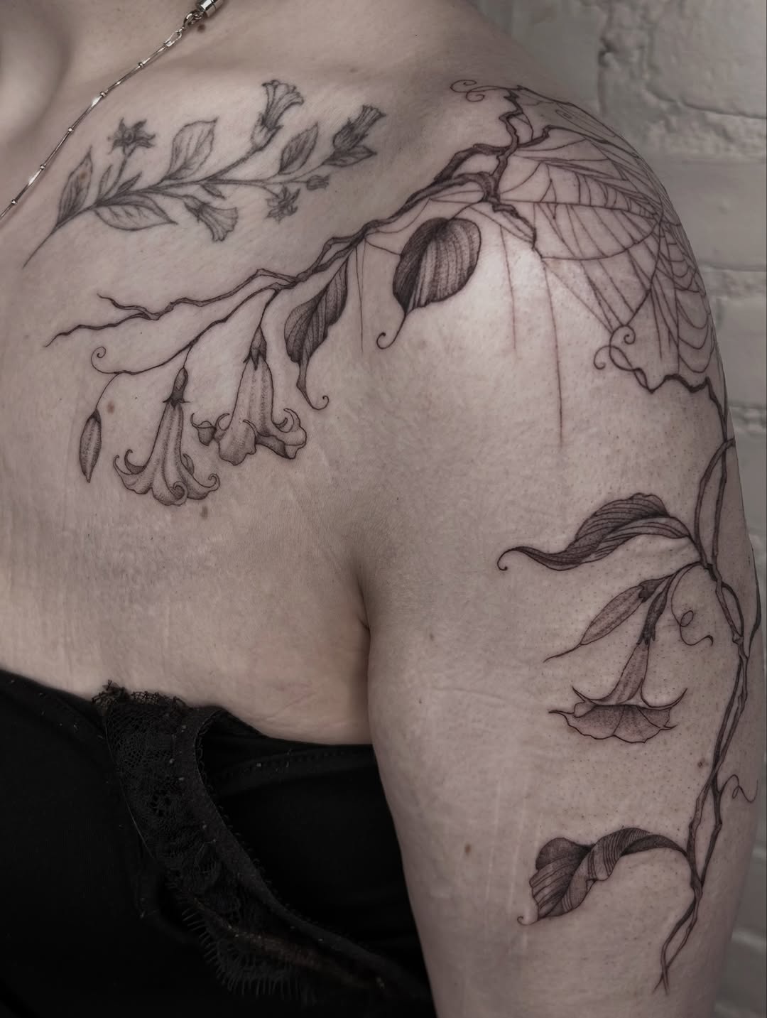 Tattoo by @oliviafoxtattoo — illustrative, black_and_grey
