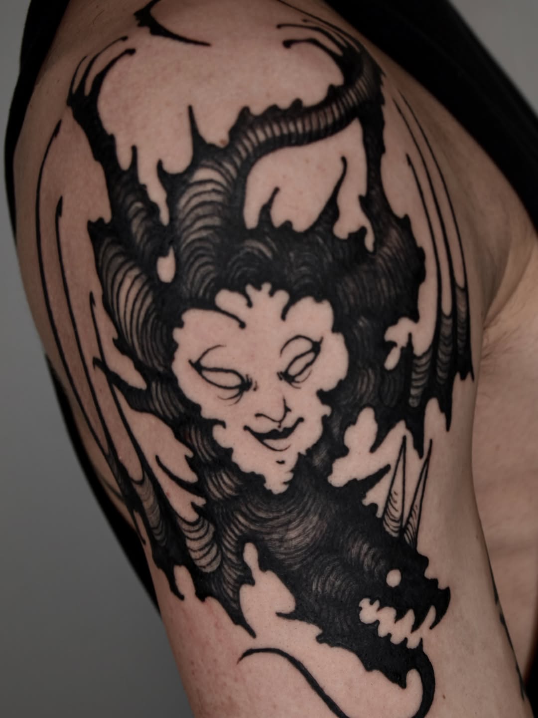 Tattoo by @otherself.tattoo — blackwork, illustrative