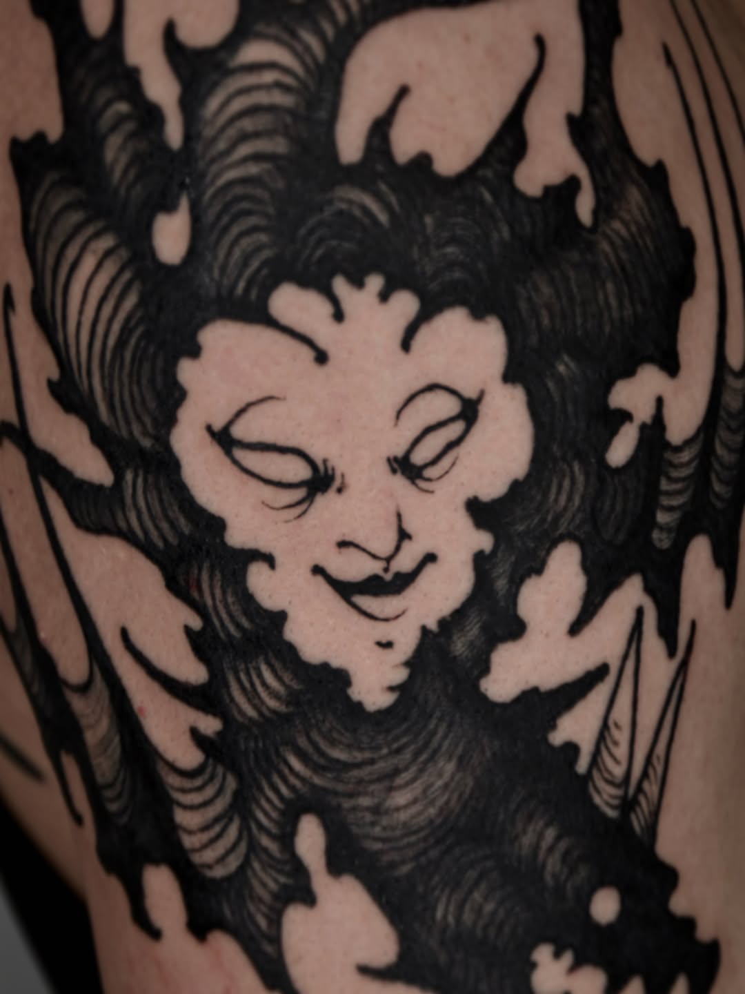 Tattoo by @otherself.tattoo — illustrative, blackwork