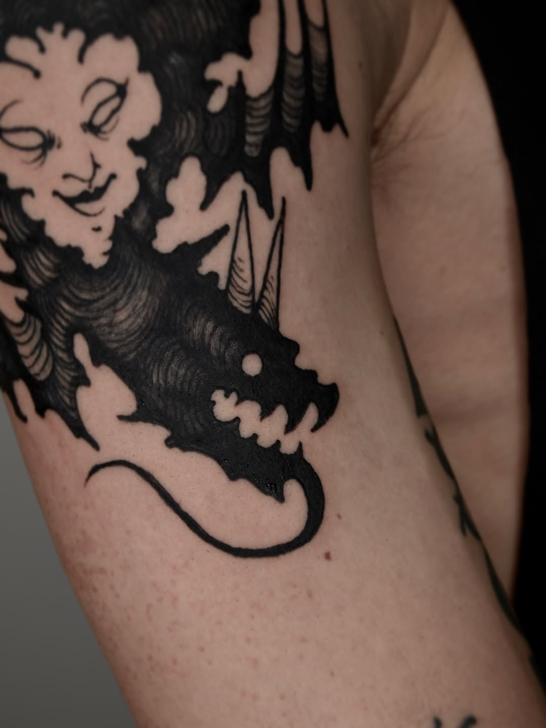 Tattoo by @otherself.tattoo — blackwork, illustrative