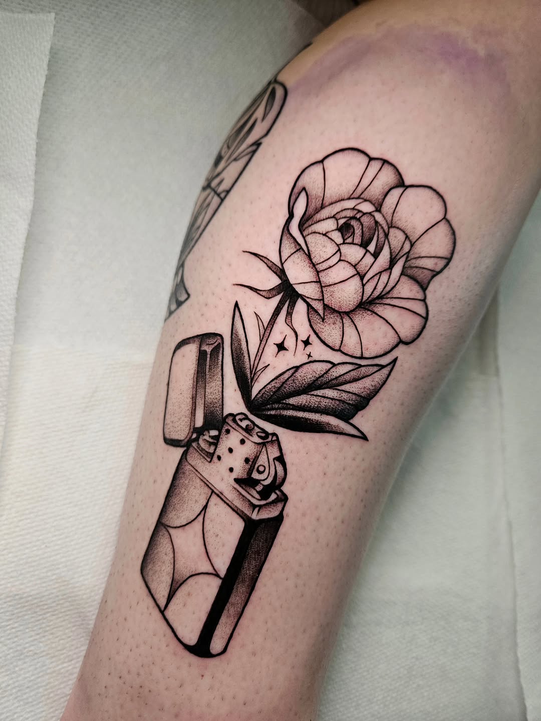 Tattoo by @lowleap — illustrative, black_and_grey