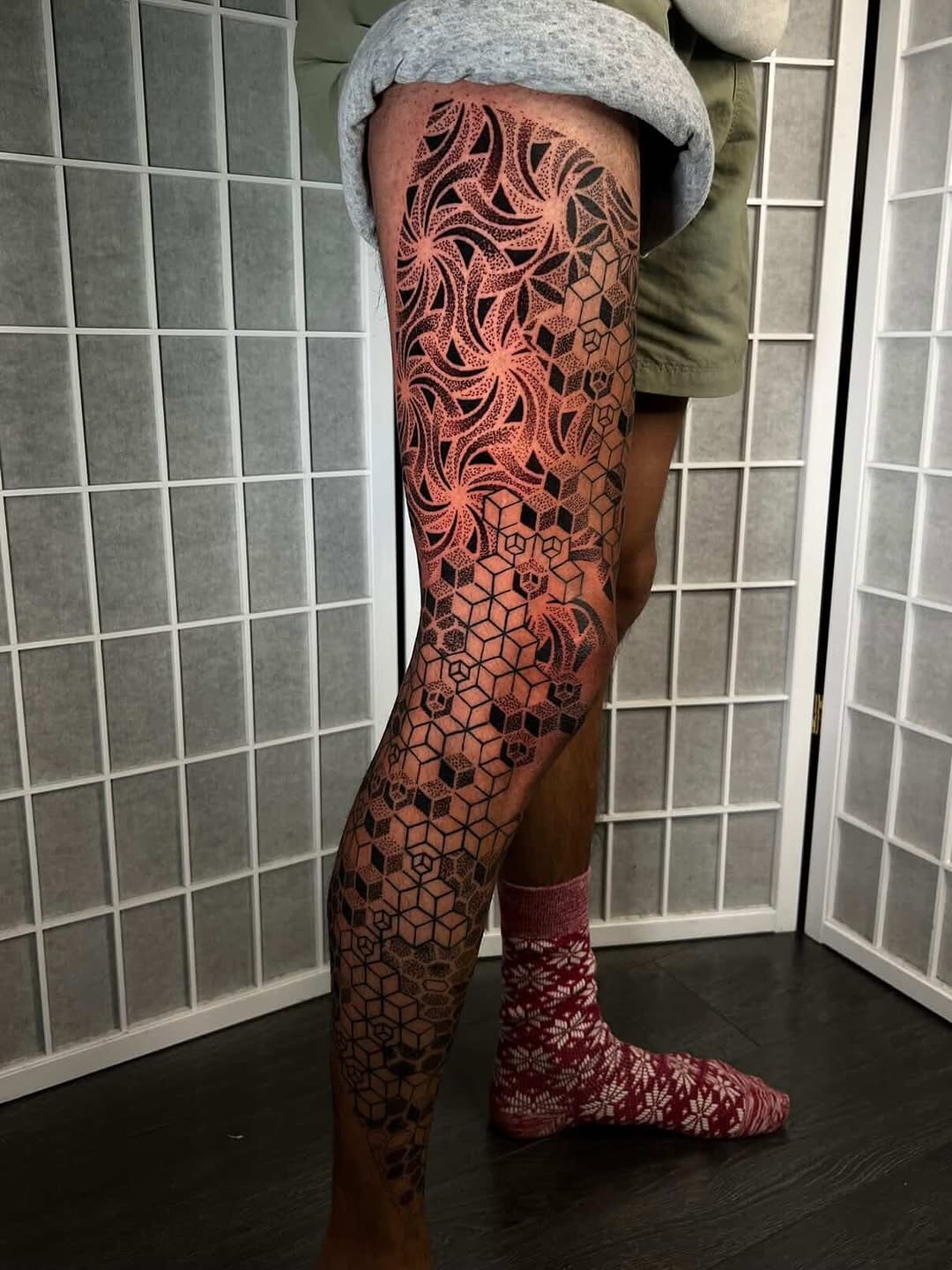 Tattoo by @thebig_rosstattoo — dotwork, geometric
