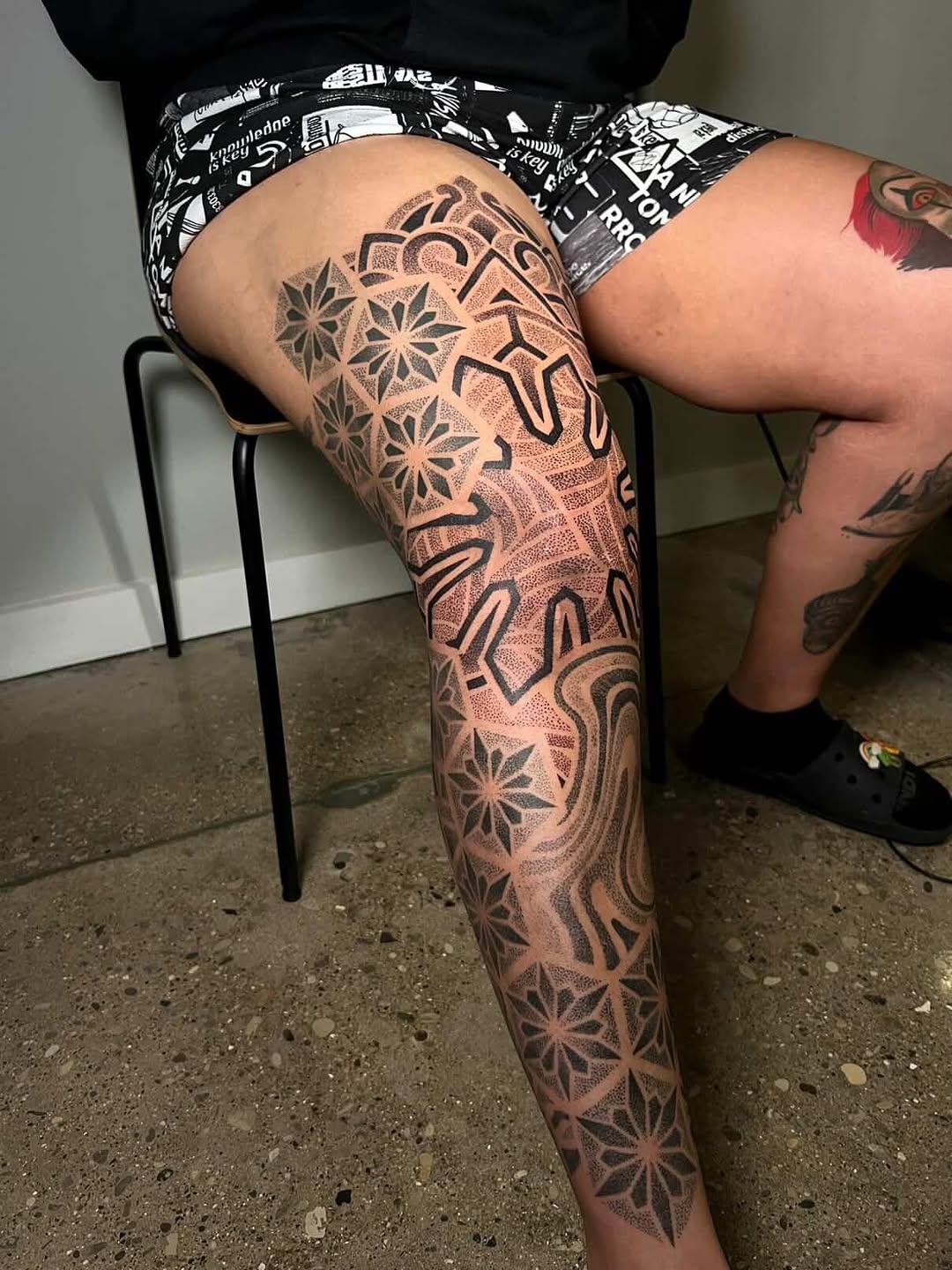 Tattoo by @thebig_rosstattoo — geometric, dotwork