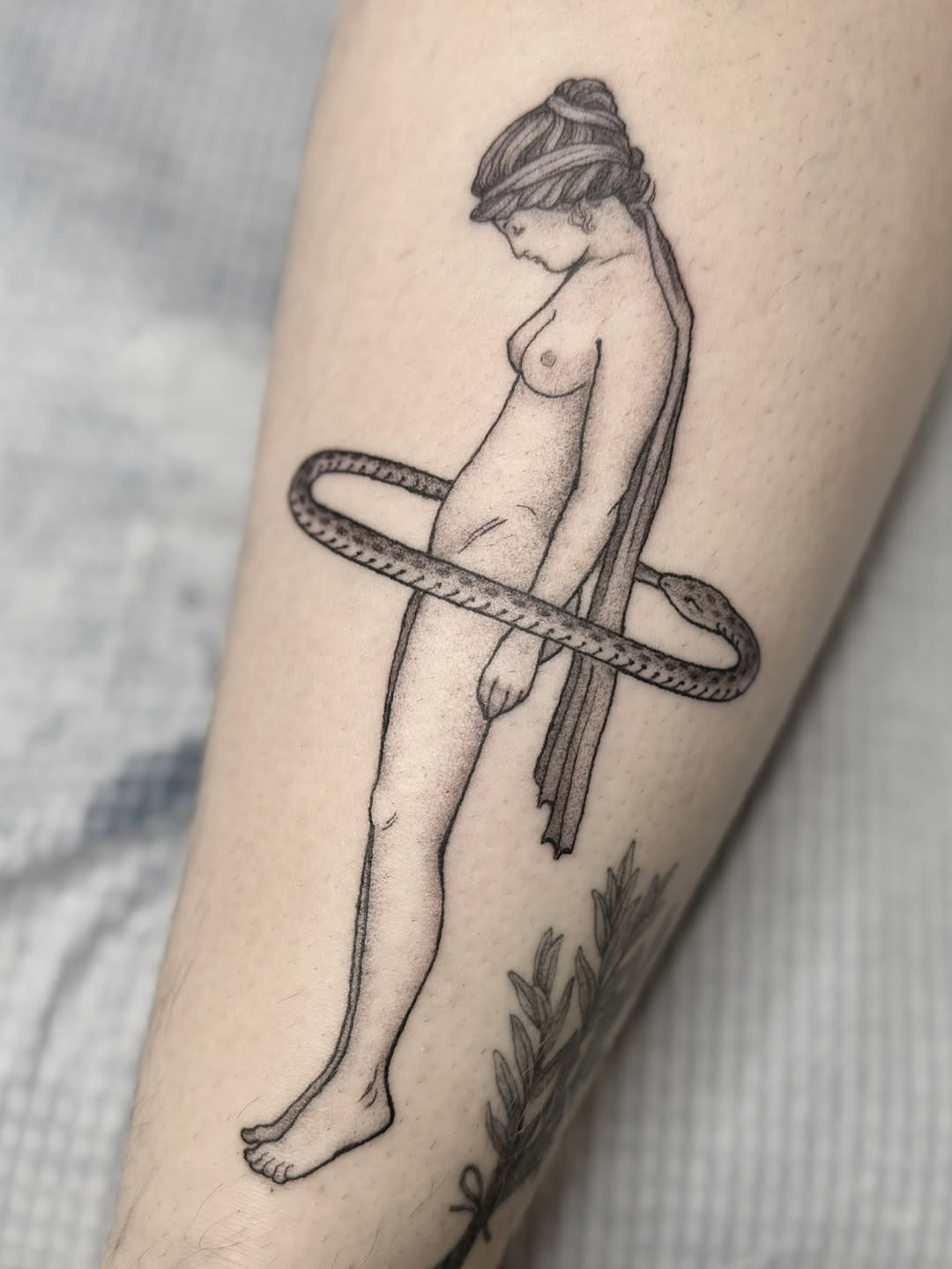 Tattoo by @hillary_blair — black_and_grey, illustrative