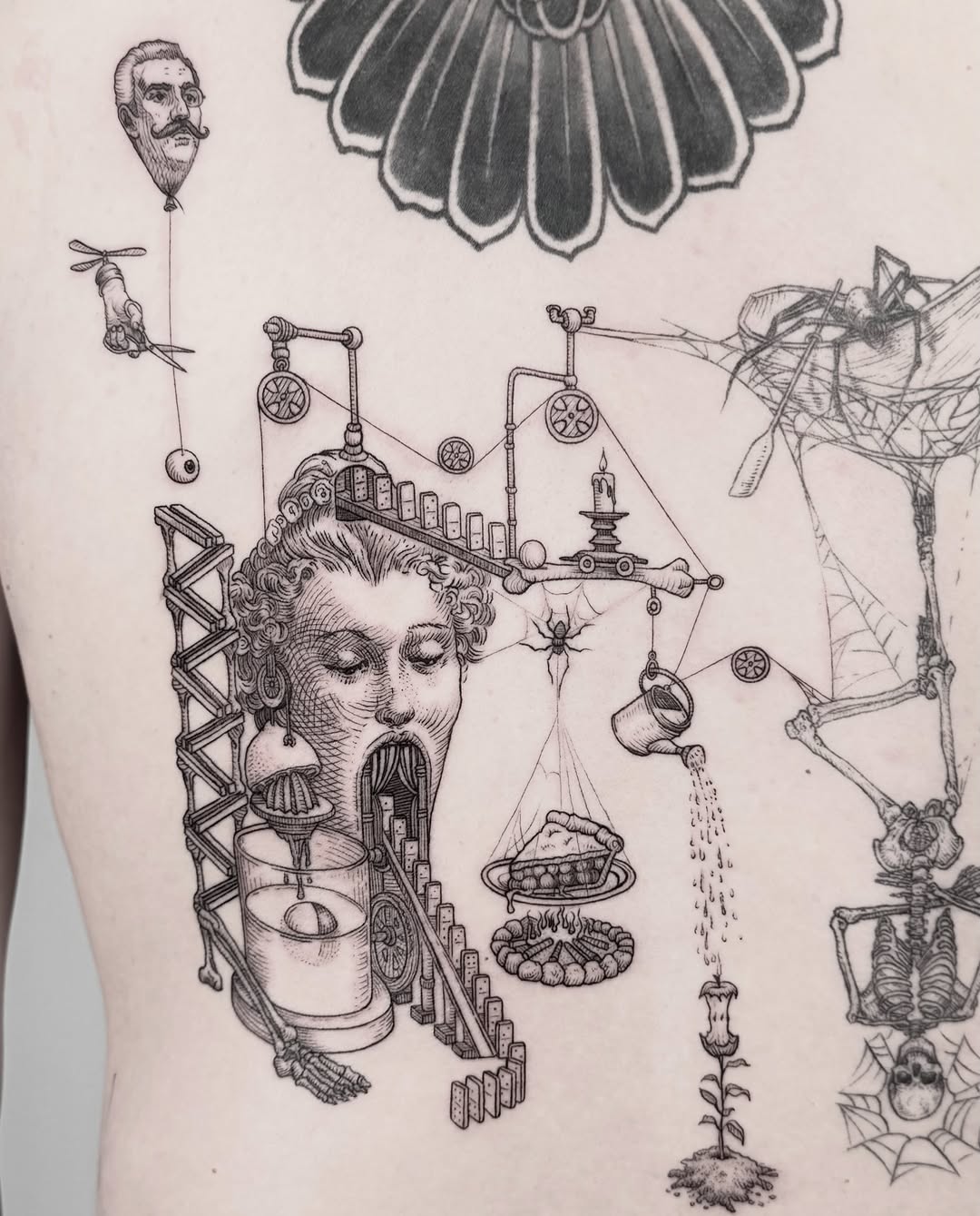 Tattoo by @krueger.ink — illustrative, black_and_grey
