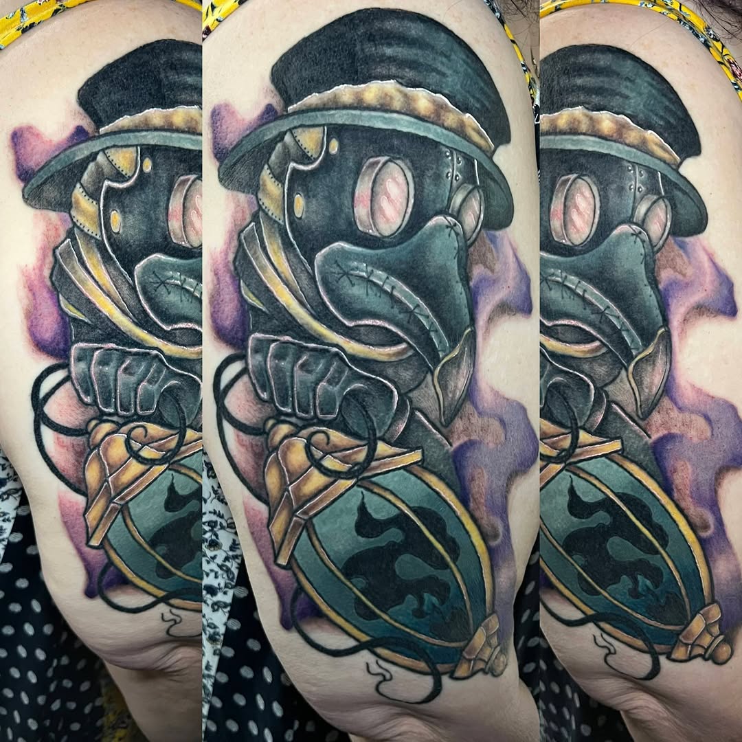 Tattoo by @poppet.arts — dark_realism, blackwork