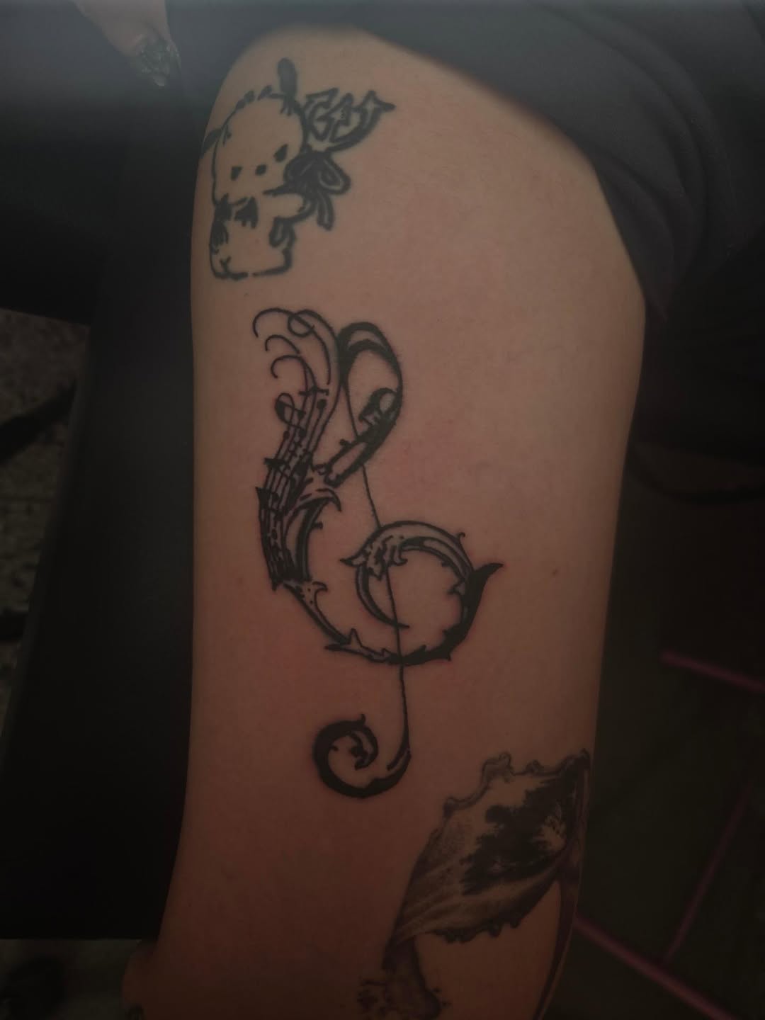 Tattoo by @bugpin7rl โ lettering_script, ornamental