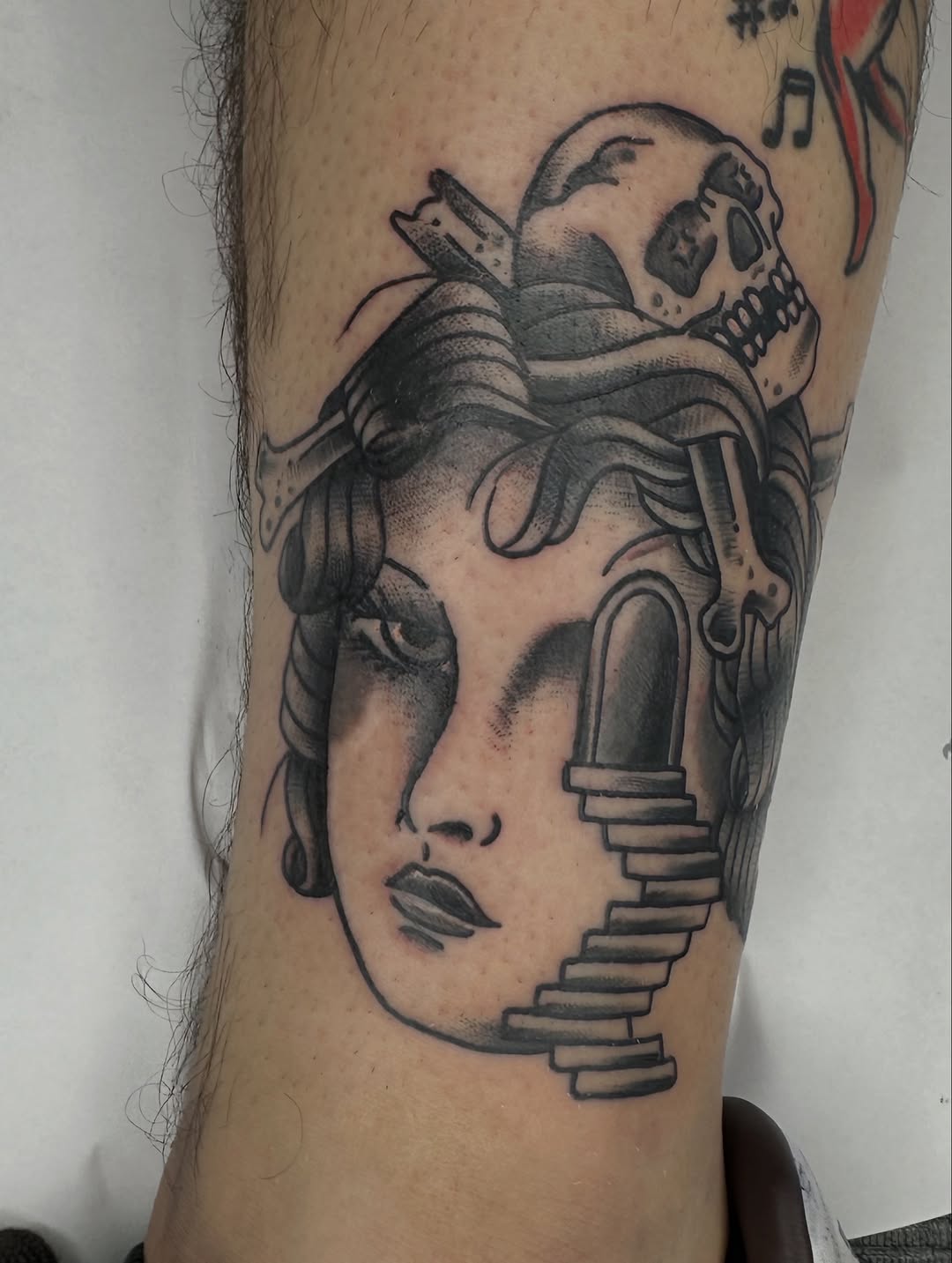Tattoo by @galena.tattooer — black_and_grey, neo_traditional