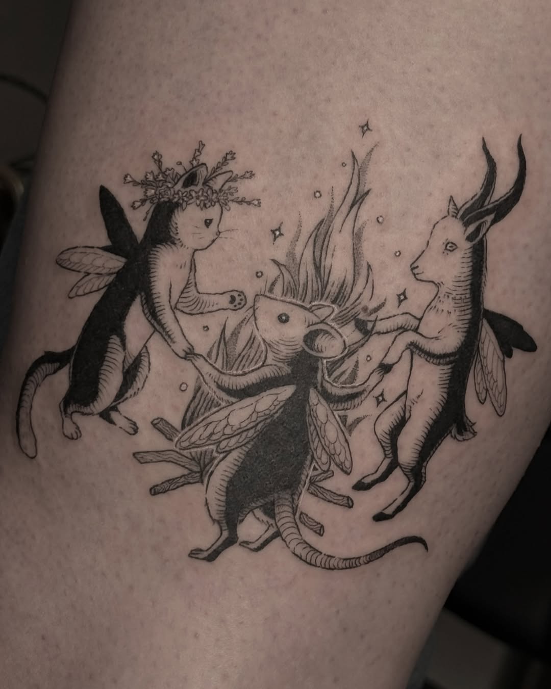 Tattoo by @dimsouls — black_and_grey