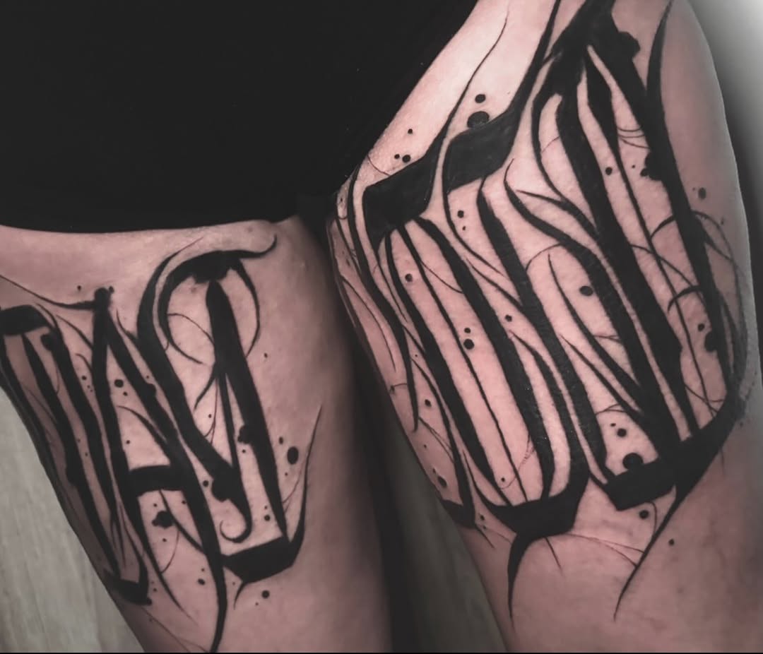 Tattoo by @tatsproshops โ lettering_script, blackwork