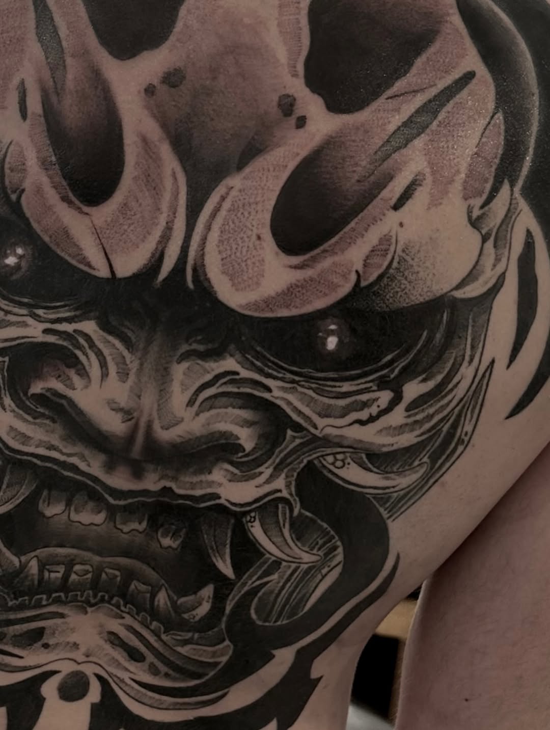 Tattoo by @tristvn_ttt โ japanese_irezumi, black_and_grey