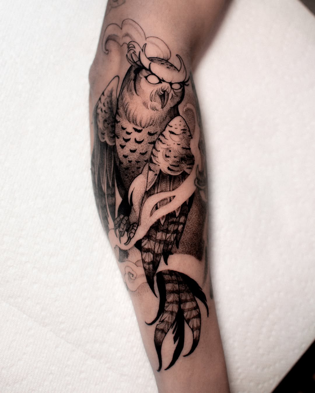 Tattoo by @monique.munoz.art — black_and_grey, dotwork