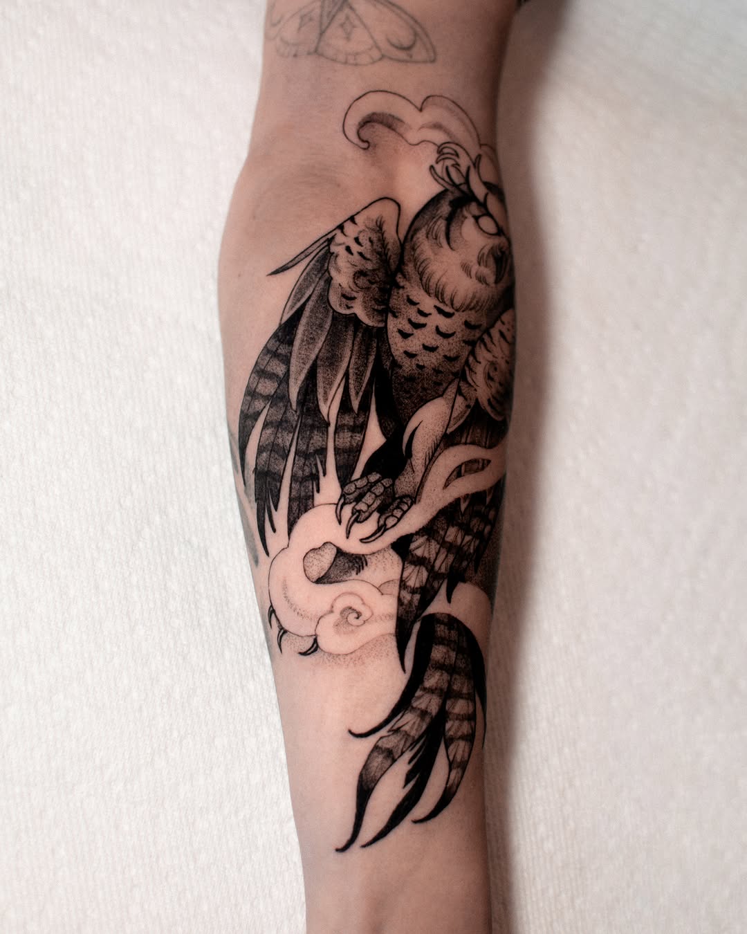 Tattoo by @monique.munoz.art — illustrative, dotwork