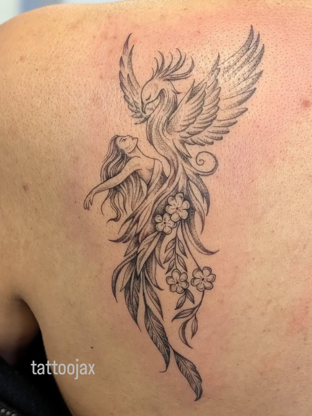 Tattoo by @tattoojax — black_and_grey, illustrative