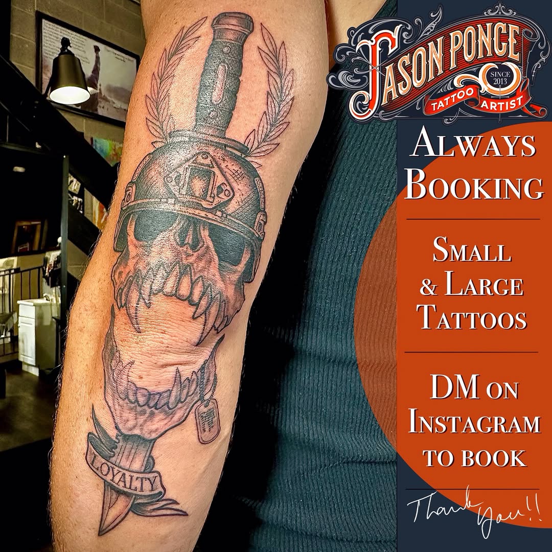 Tattoo by @jasonponcetattoos — black_and_grey, illustrative