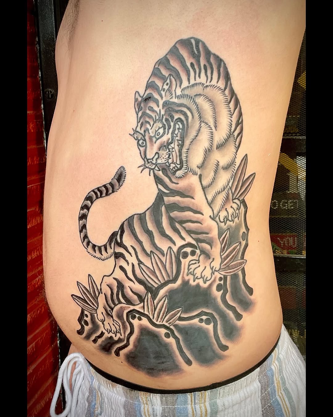 Tattoo by @m6o6i6 โ japanese_irezumi, black_and_grey