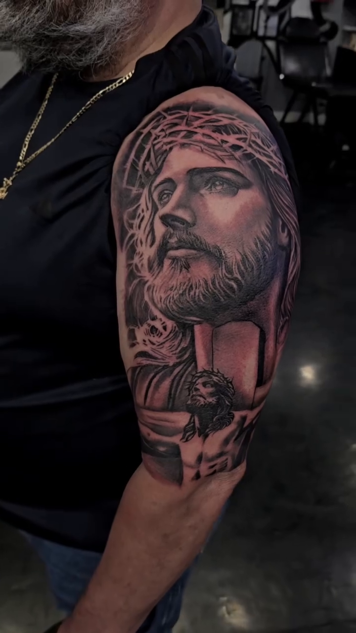 Tattoo by @fatboy562ink — realism, black_and_grey