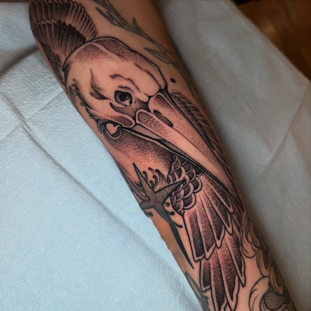 Tattoo by @catzilla_tattoos — black_and_grey, dotwork