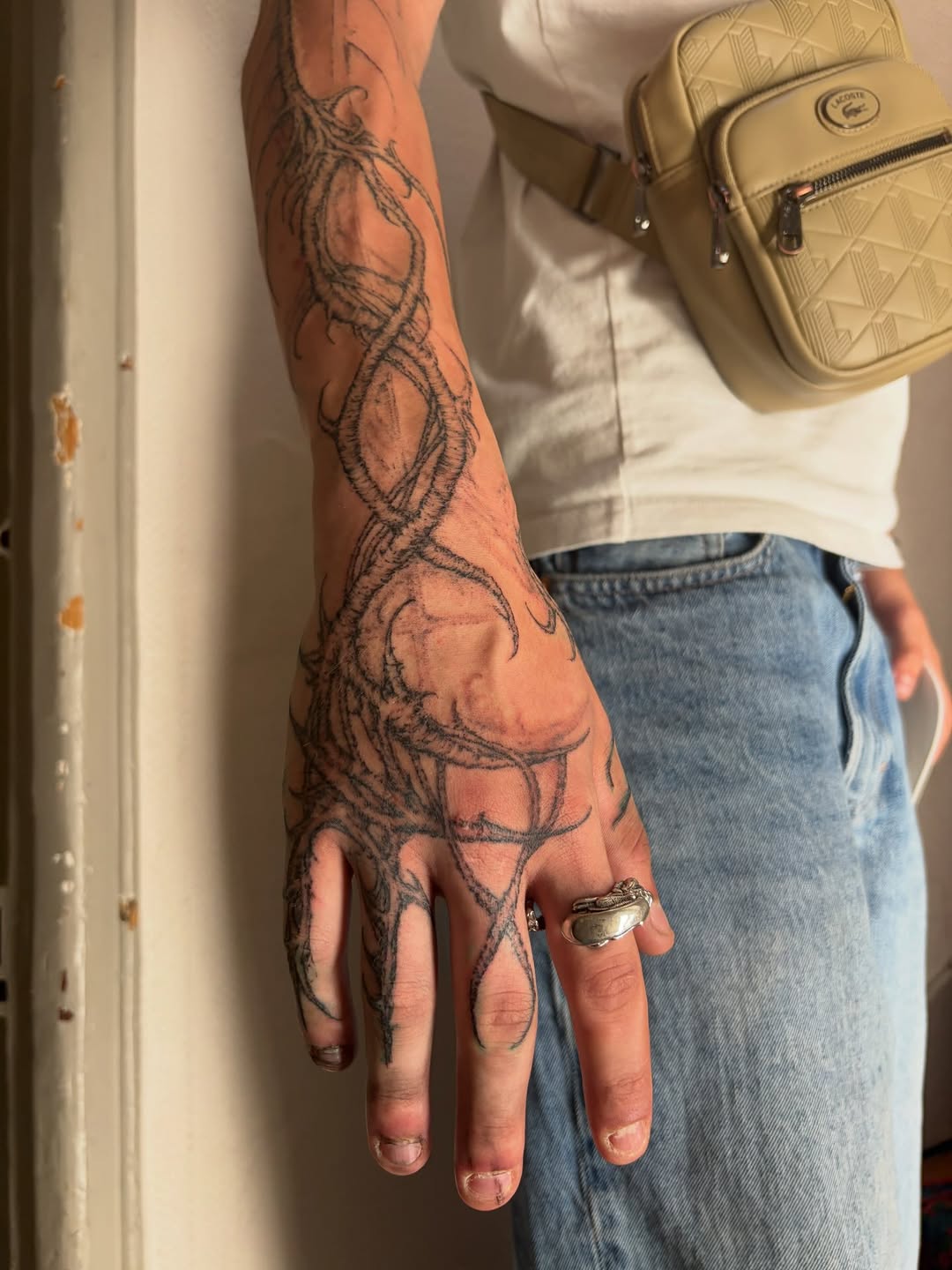 Tattoo by @hesperine.ttt — blackwork, trash_polka
