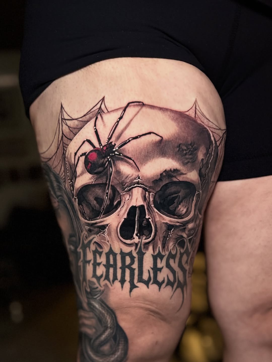 Tattoo by @elfamosoflames — dark_realism, lettering_script