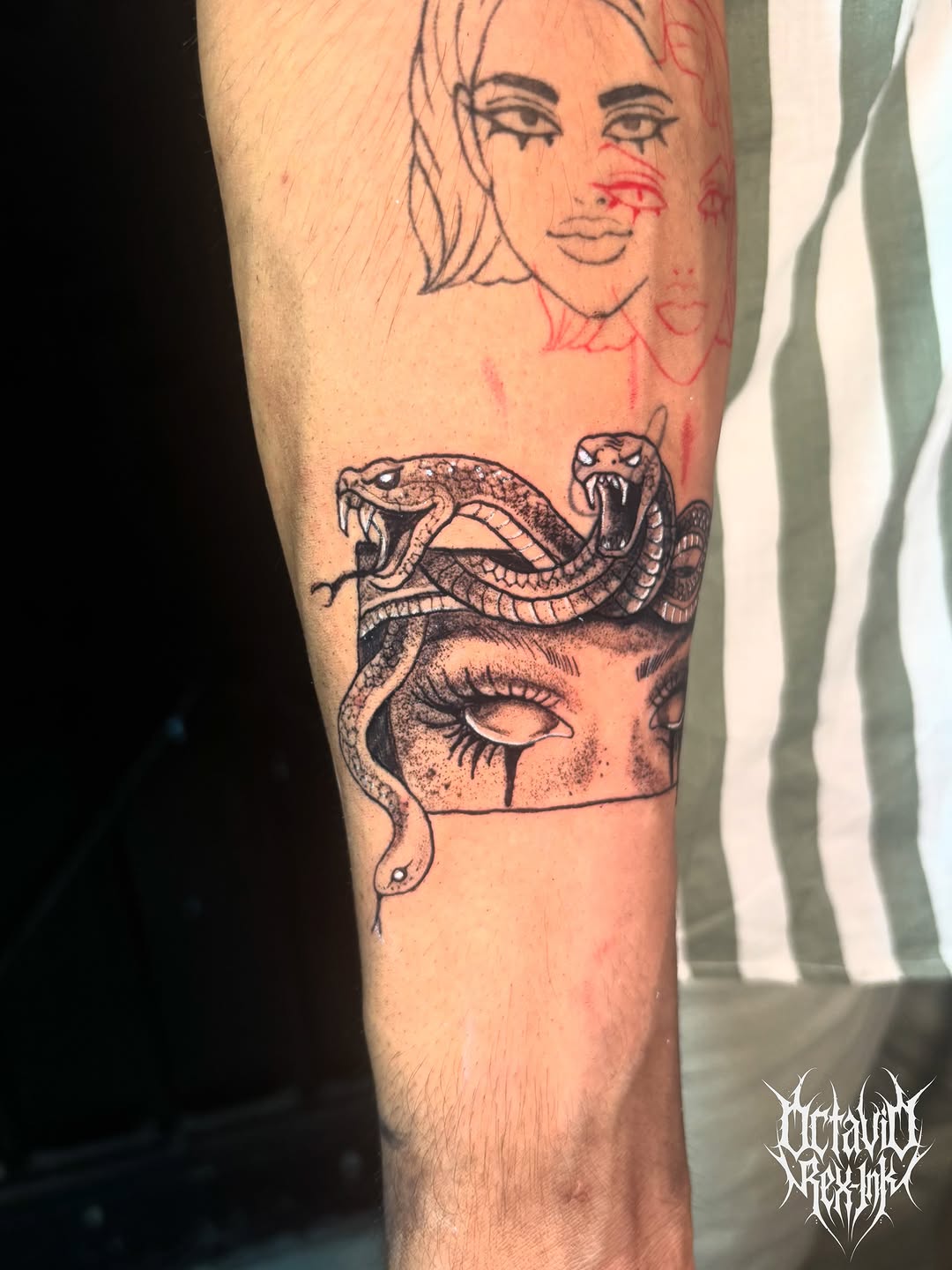 Tattoo by @octavio_rex_ink — black_and_grey, realism