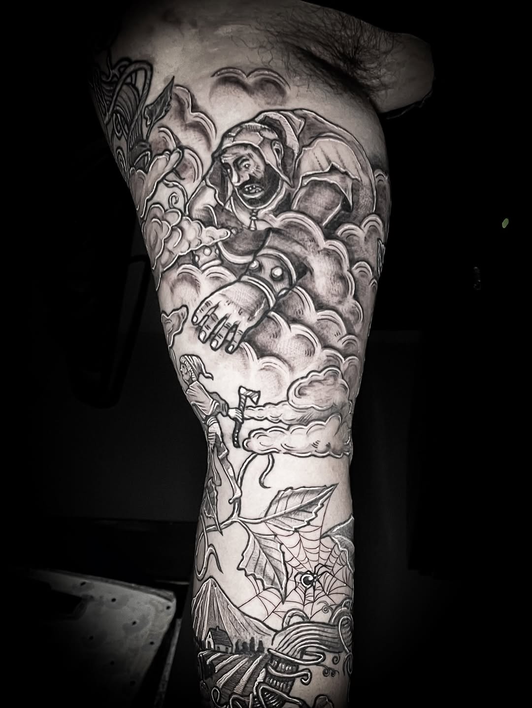 Tattoo by @lilferntattoo — black_and_grey