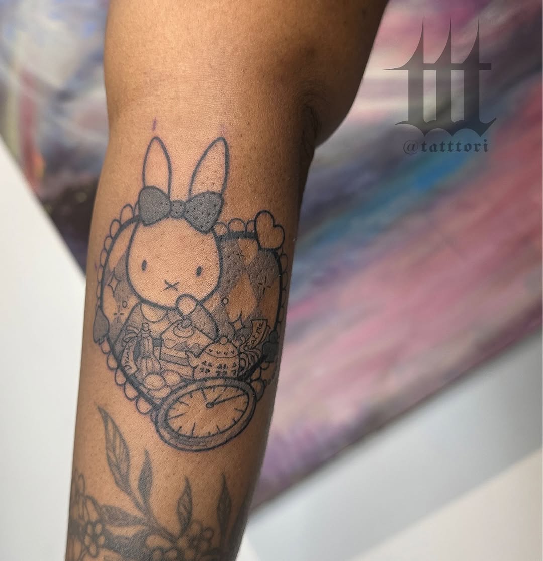 Tattoo by @tatttori — black_and_grey