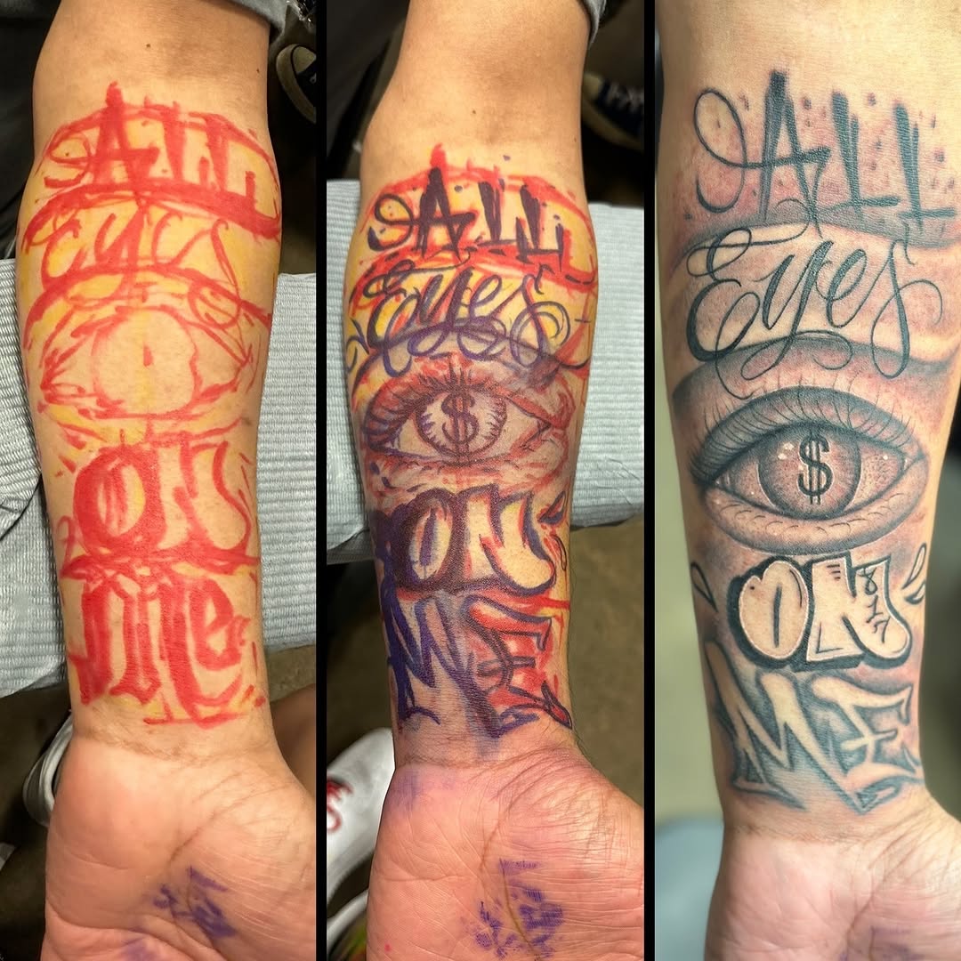 Tattoo by @tattyourface — lettering_script, chicano