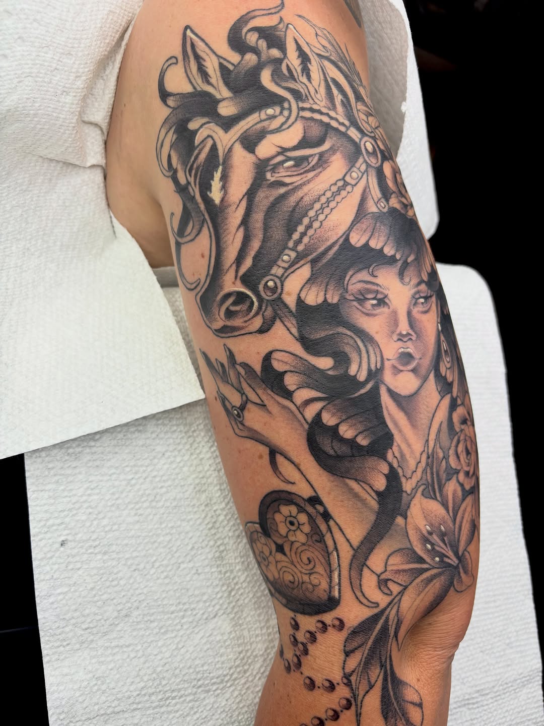 Tattoo by @valeriemourningstar — black_and_grey, realism