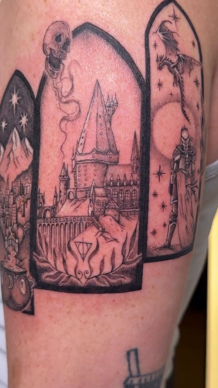 Tattoo by @harperzimmerink — black_and_grey