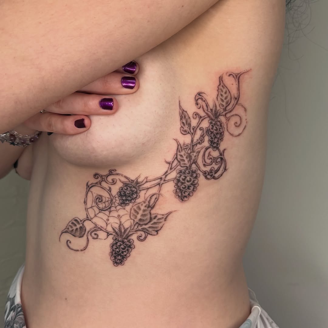 Tattoo by @fairygodfather.ink — fine_line, black_and_grey
