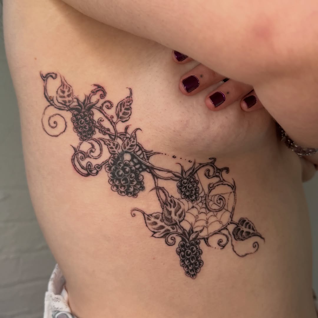 Tattoo by @fairygodfather.ink — fine_line, black_and_grey