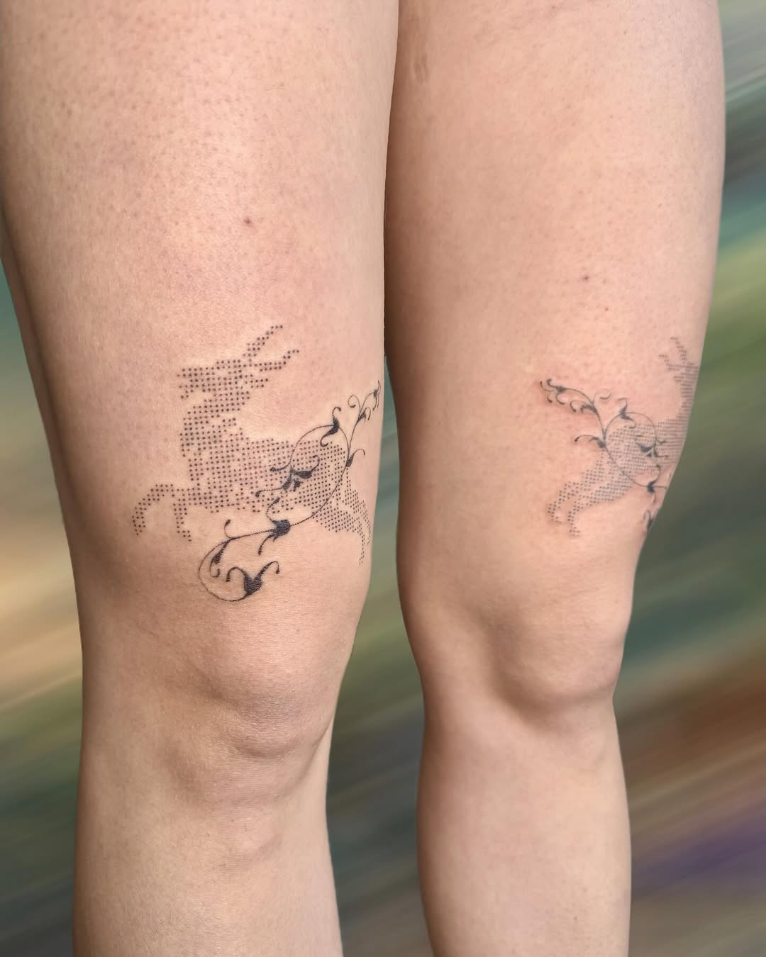 Tattoo by @peachykeentat — dotwork, illustrative
