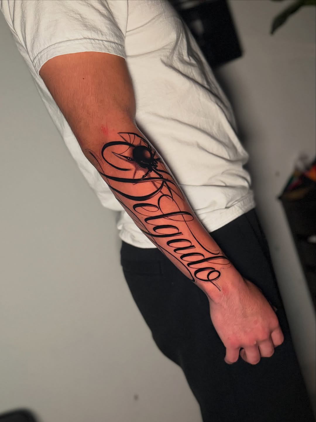 Tattoo by @inkbycasillas — lettering_script, blackwork