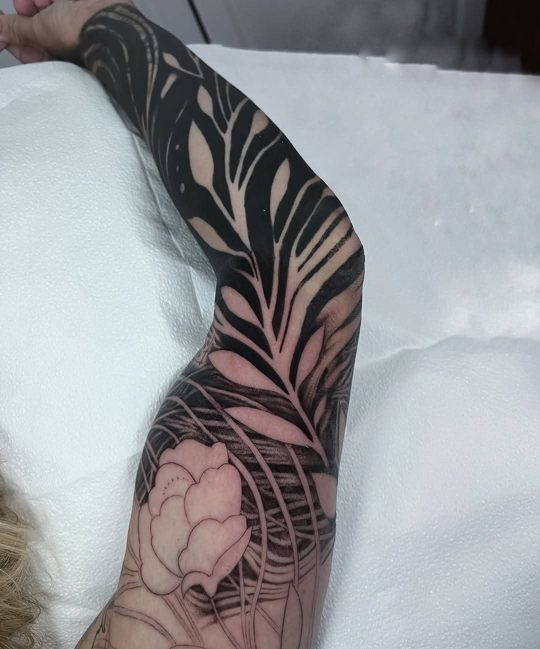 Tattoo by @annawolfftattoos — blackwork, black_and_grey