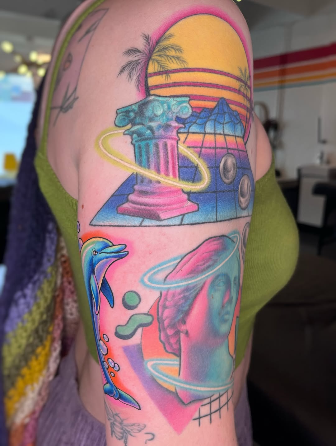 Tattoo by @emidoesart — new_school, trash_polka