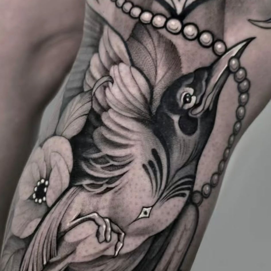 Tattoo by @mary.moss.tats — black_and_grey, realism