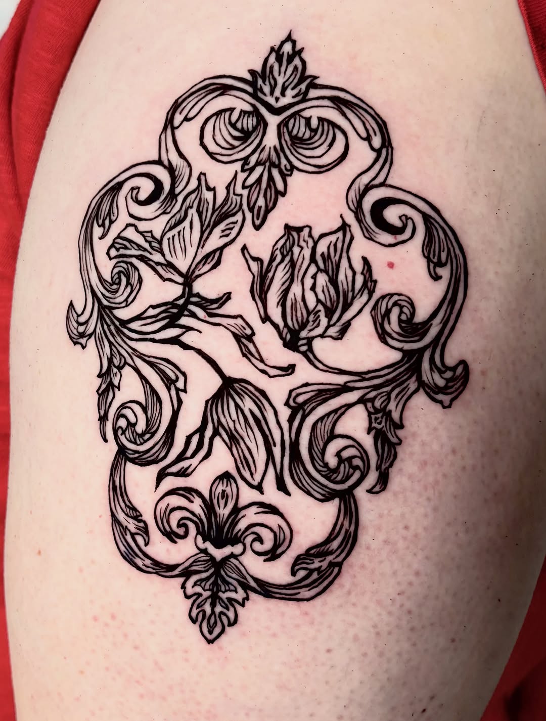 Tattoo by @wren.cavanaugh — illustrative, blackwork