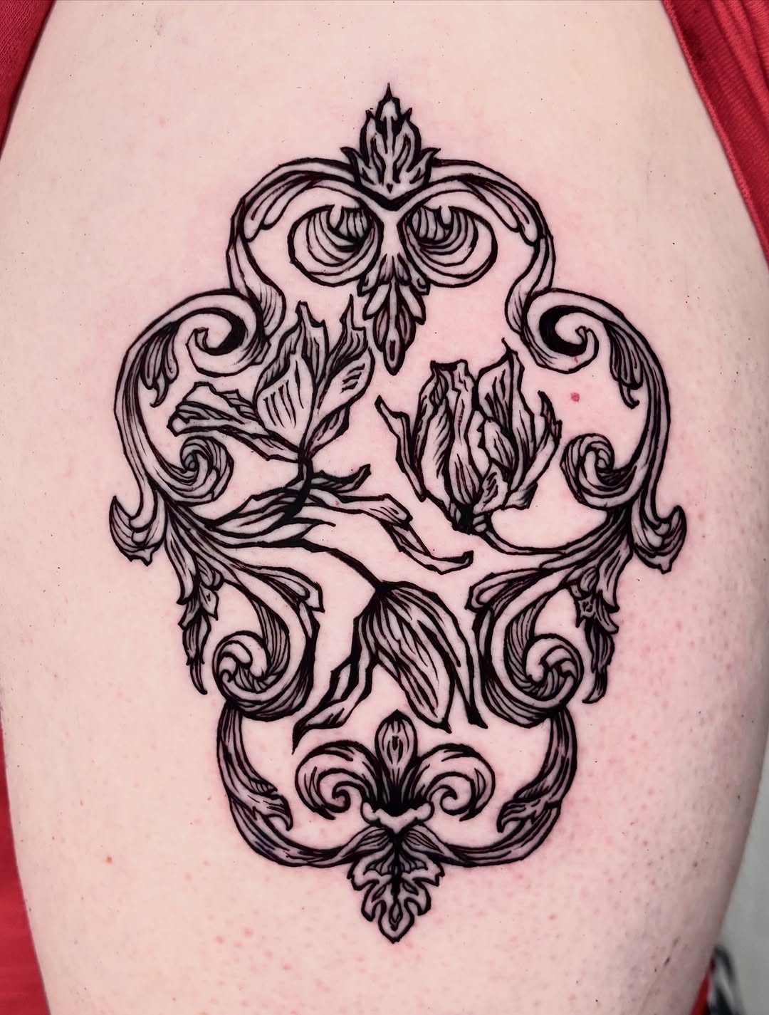Tattoo by @wren.cavanaugh — illustrative, blackwork