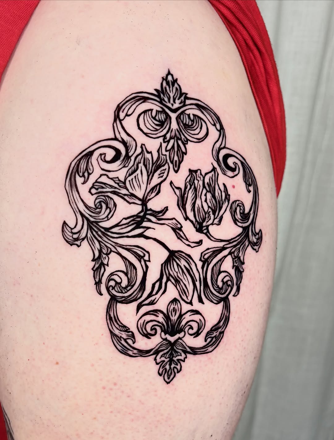 Tattoo by @wren.cavanaugh — illustrative, blackwork