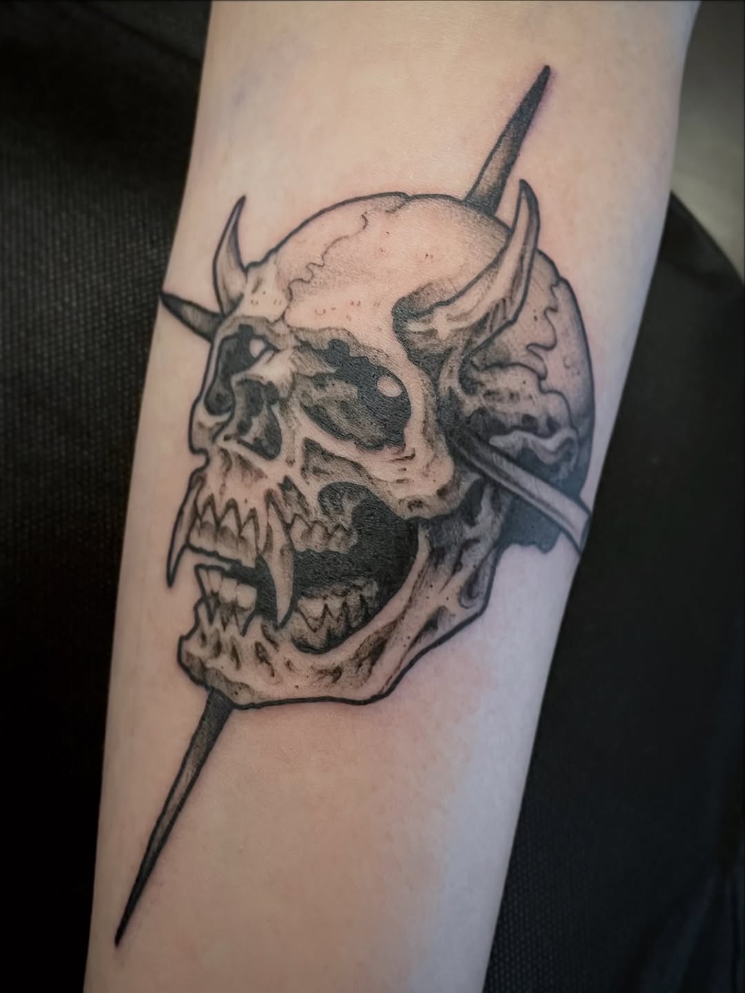 Tattoo by @nate.the.knife — black_and_grey, dark_realism