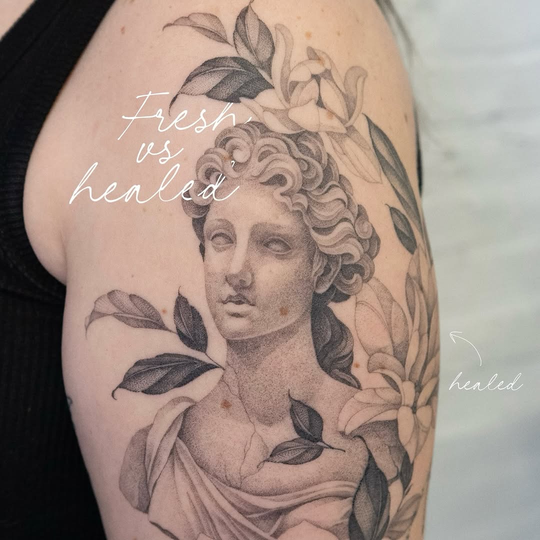Tattoo by @lilyblu.ink — realism, dotwork