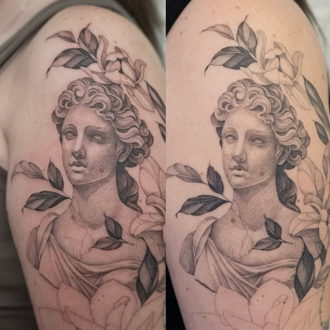 Tattoo by @lilyblu.ink — realism, dotwork