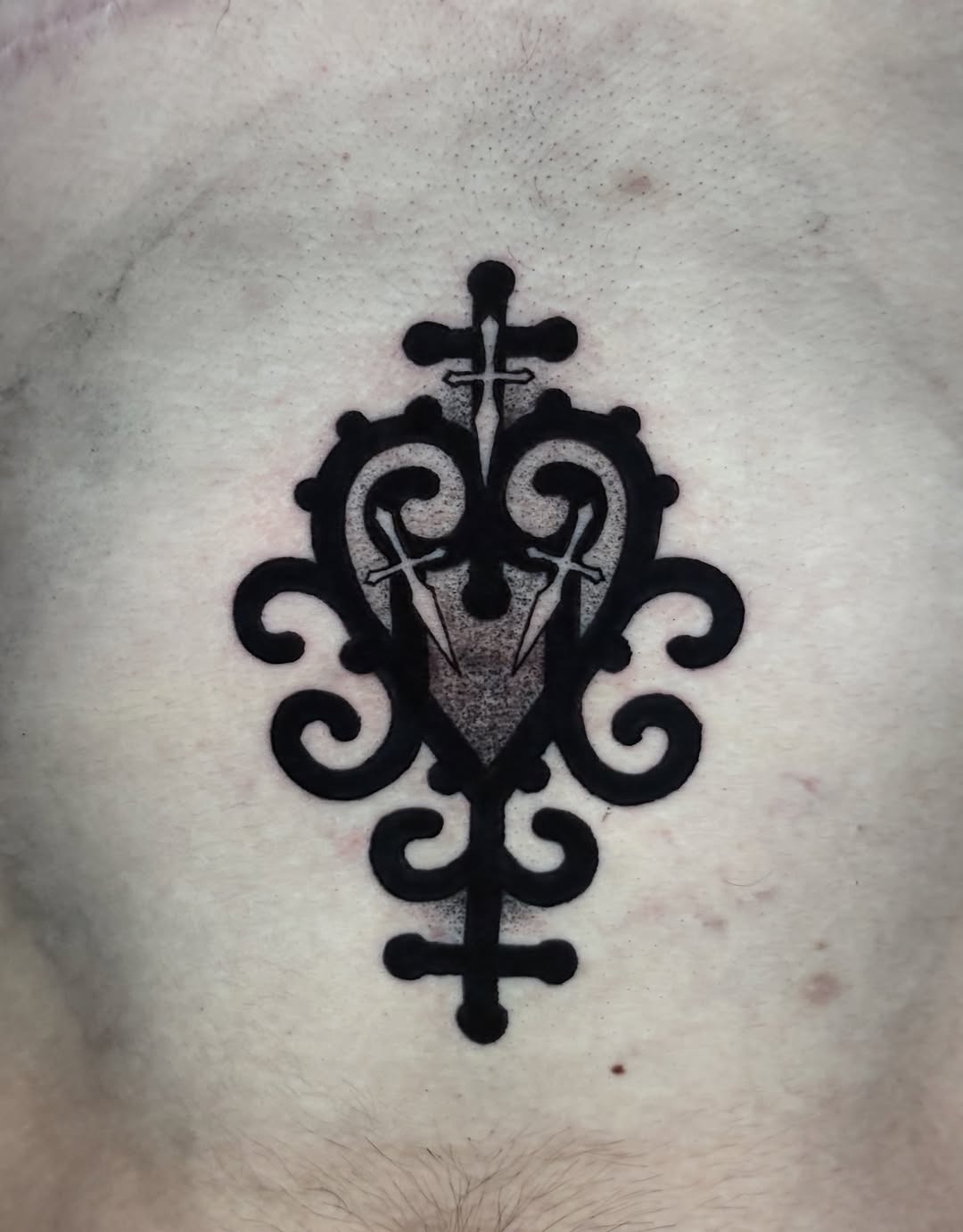 Tattoo by @call.me.crybabyy — blackwork, ornamental