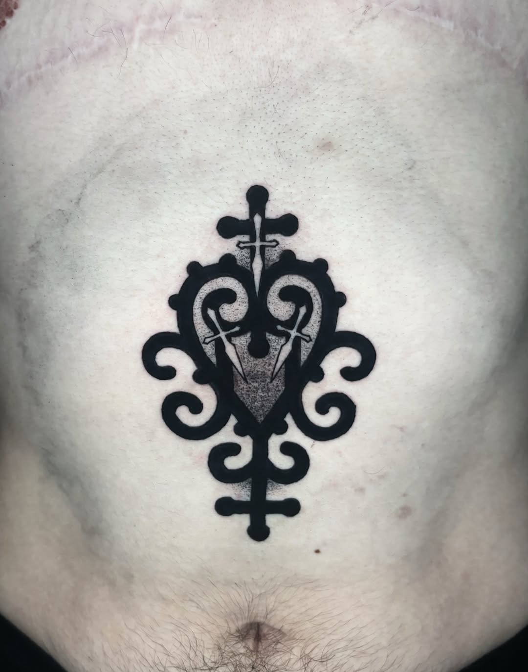Tattoo by @call.me.crybabyy — blackwork, ornamental