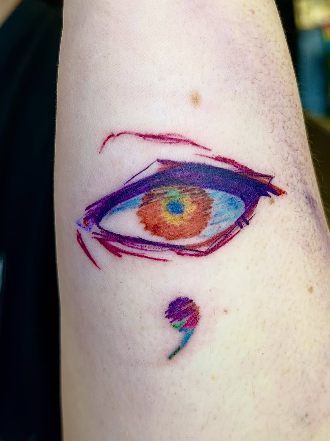 Tattoo by @kikis.inks — illustrative, sketch